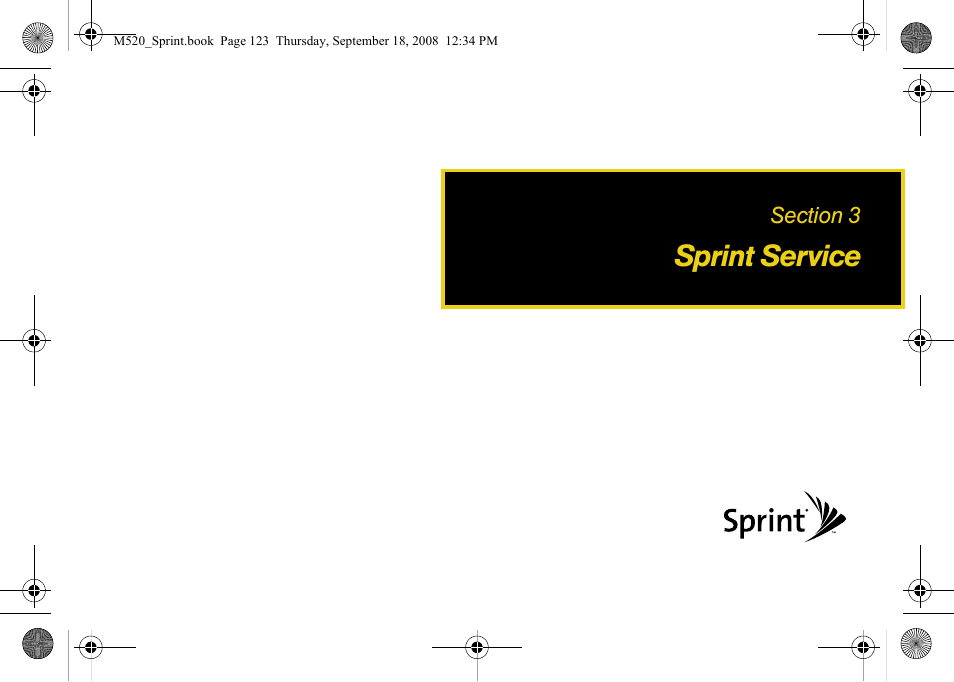 Sprint service, Section 3: sprint service | Sprint Nextel M520 User Manual | Page 139 / 199