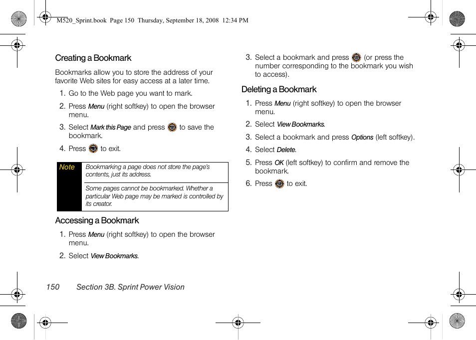 Sprint Nextel M520 User Manual | Page 166 / 199