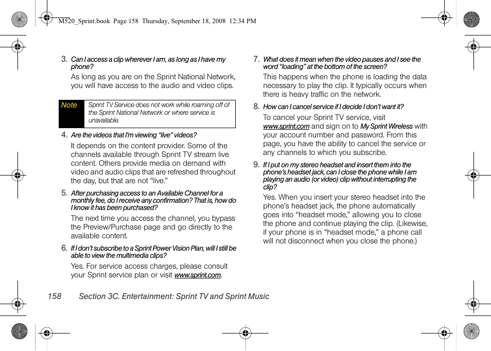 Sprint Nextel M520 User Manual | Page 174 / 199