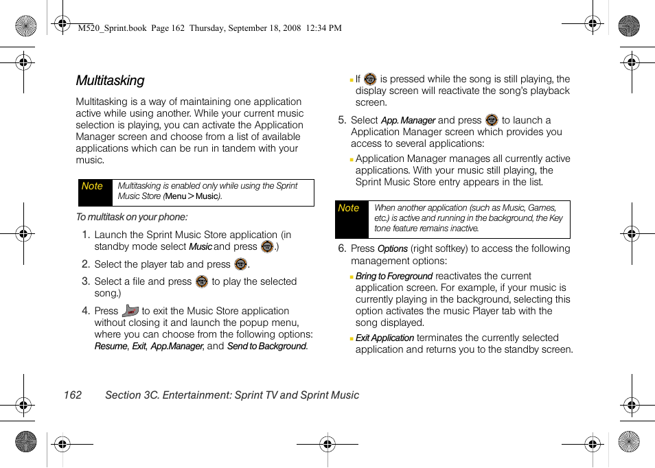 Multitasking | Sprint Nextel M520 User Manual | Page 178 / 199