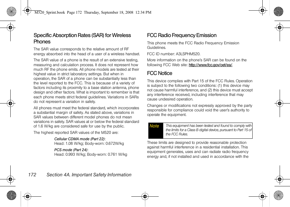 Sprint Nextel M520 User Manual | Page 188 / 199