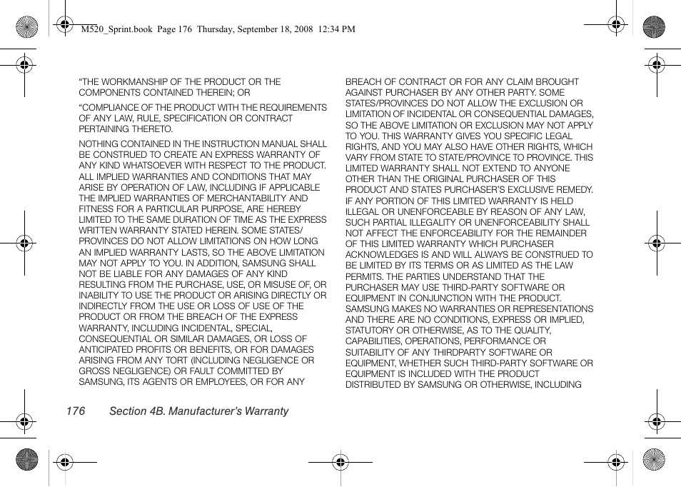 Sprint Nextel M520 User Manual | Page 192 / 199