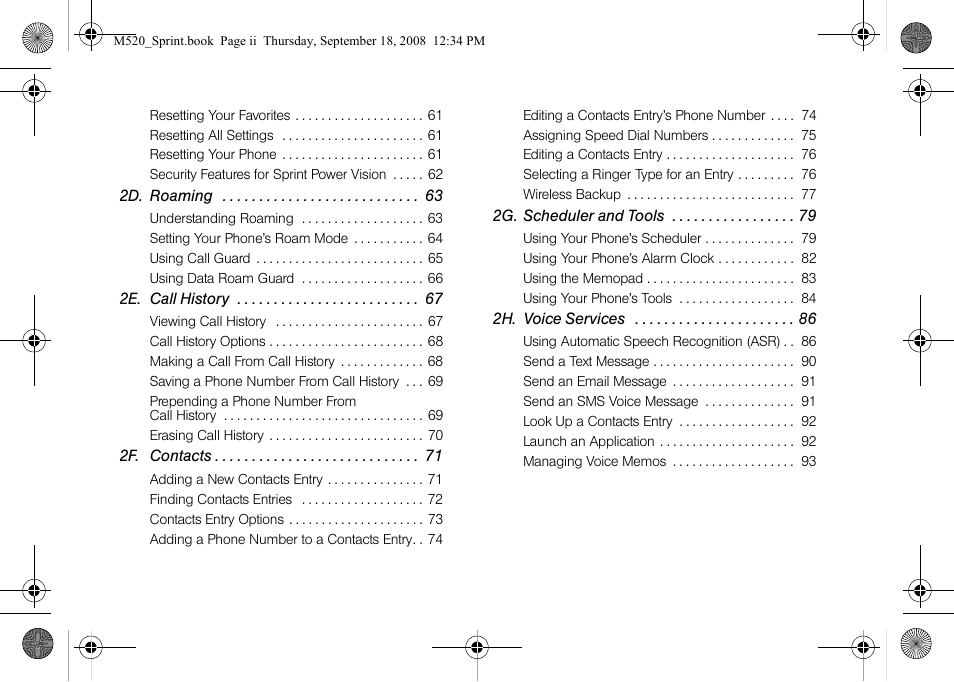 Sprint Nextel M520 User Manual | Page 4 / 199