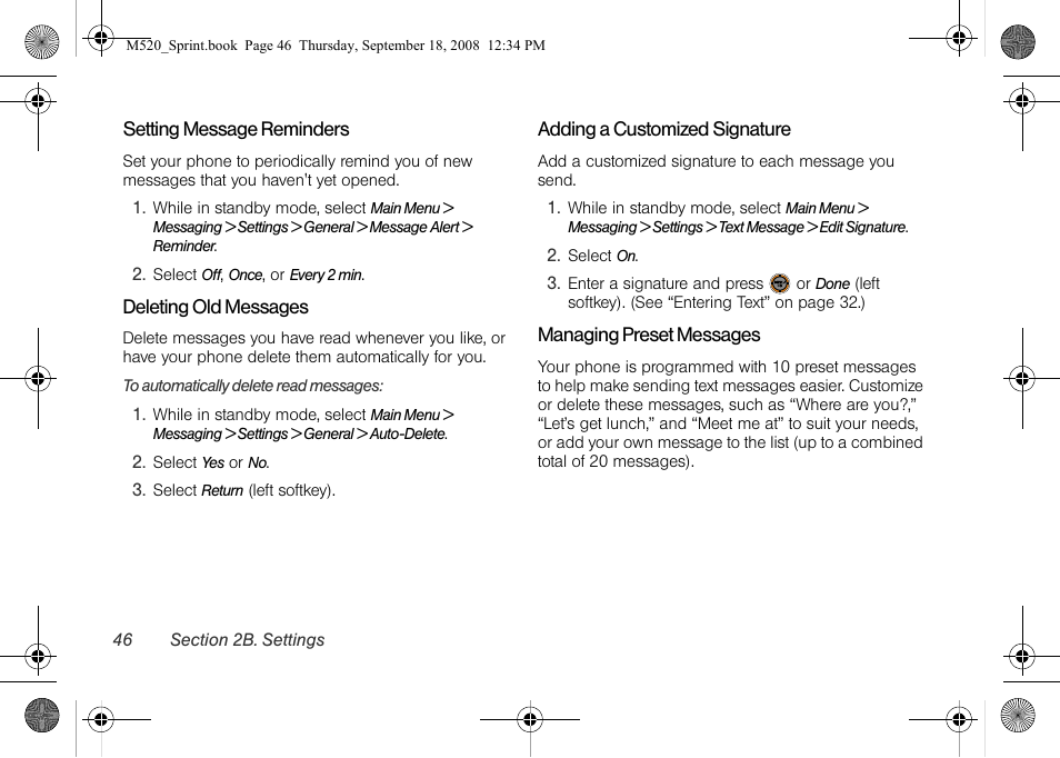 Sprint Nextel M520 User Manual | Page 62 / 199