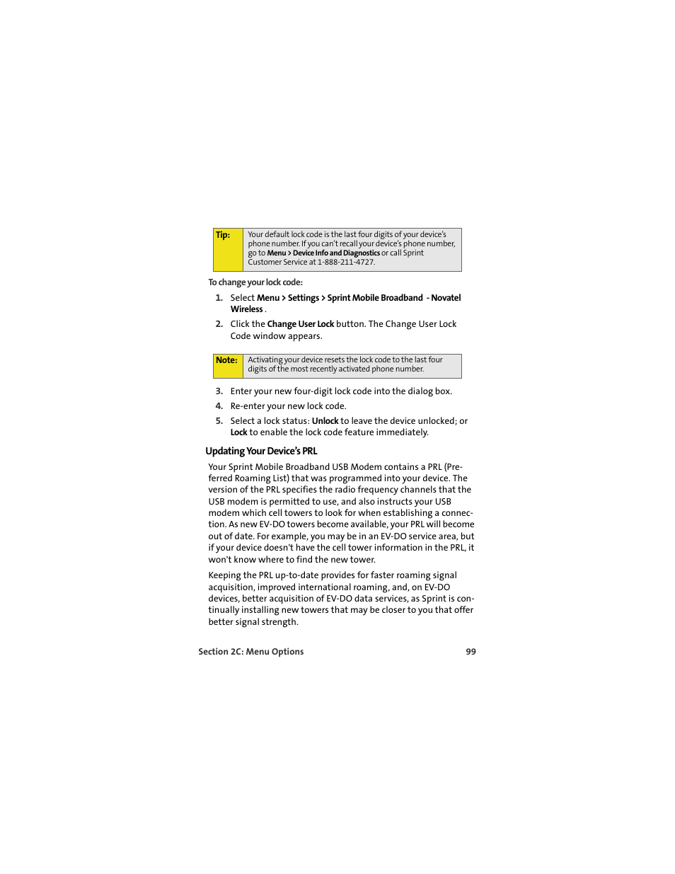 Updating your device’s prl | Sprint Nextel U727 User Manual | Page 107 / 183