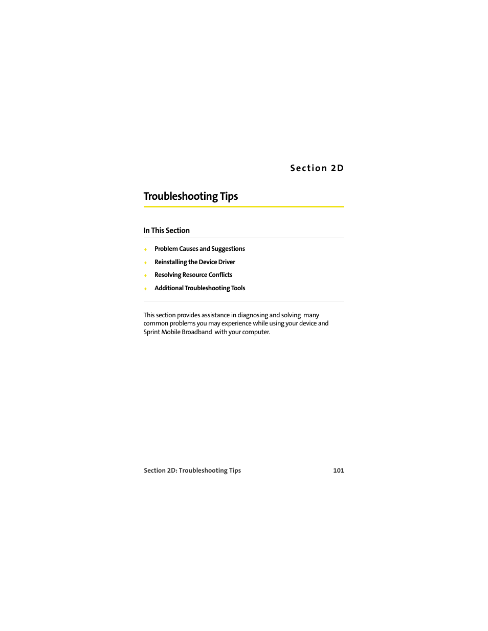 Troubleshooting tips, 2d. troubleshooting tips | Sprint Nextel U727 User Manual | Page 109 / 183