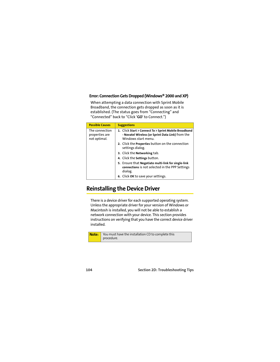Reinstalling the device driver | Sprint Nextel U727 User Manual | Page 112 / 183