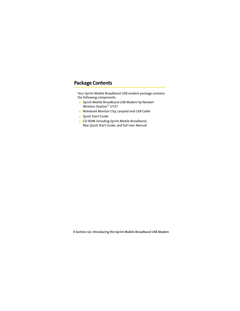 Package contents | Sprint Nextel U727 User Manual | Page 12 / 183