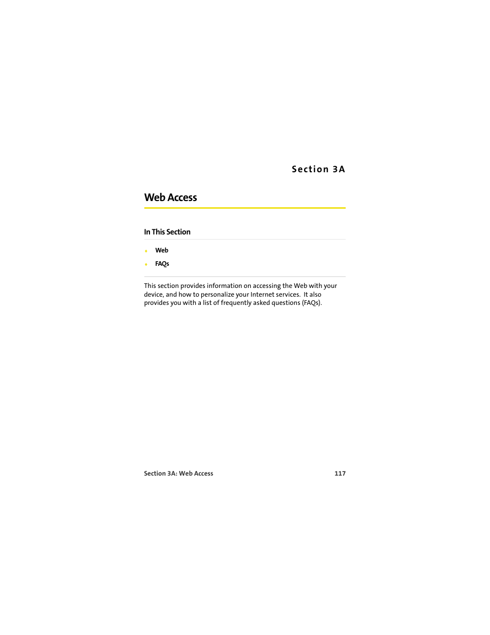 Web access, 3a. web access | Sprint Nextel U727 User Manual | Page 125 / 183