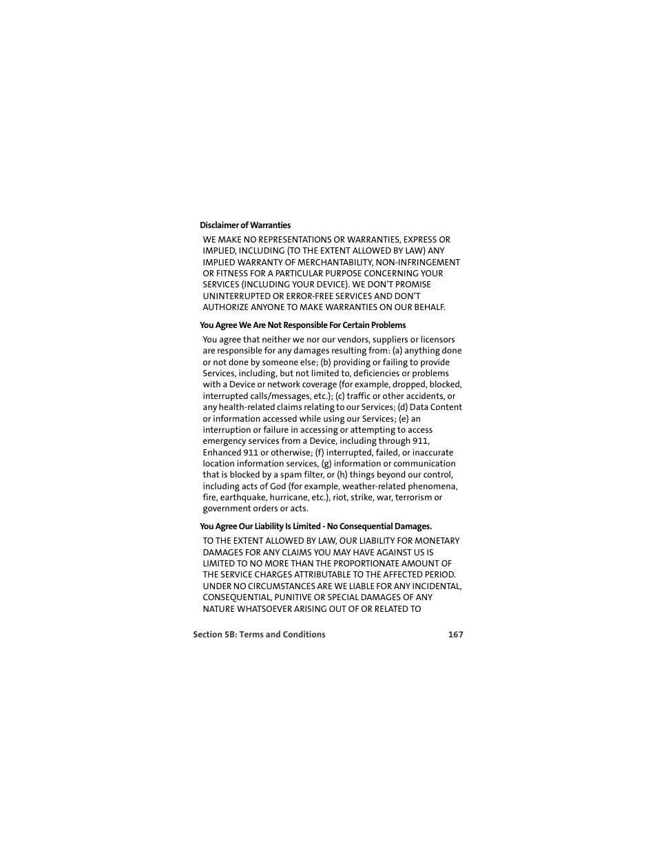Disclaimer of warranties | Sprint Nextel U727 User Manual | Page 175 / 183