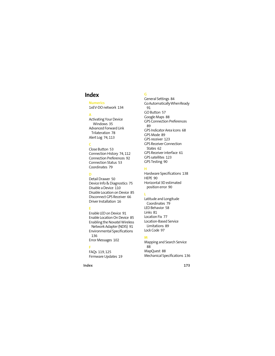 Index, Numerics | Sprint Nextel U727 User Manual | Page 181 / 183