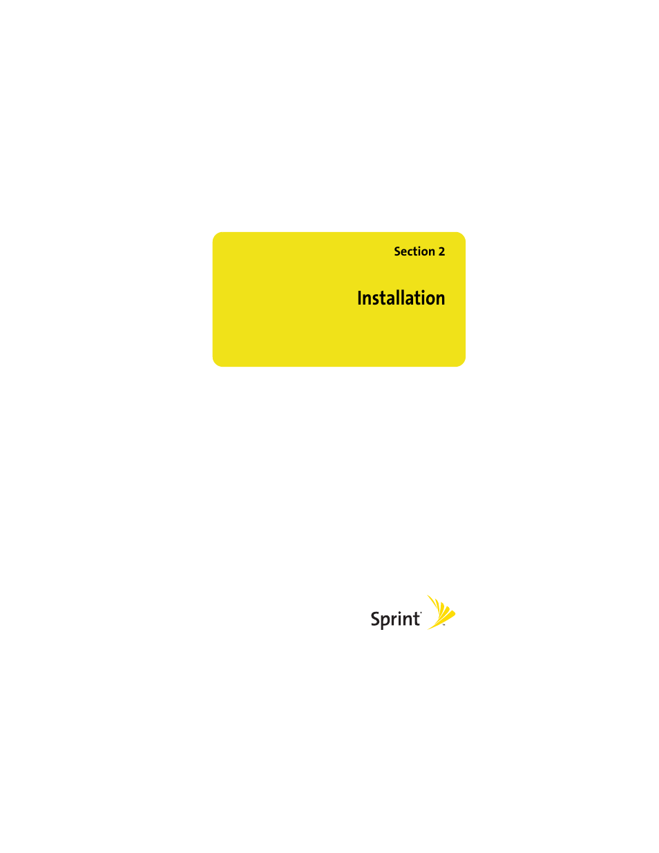 Installation, Section 2: installation | Sprint Nextel U727 User Manual | Page 19 / 183