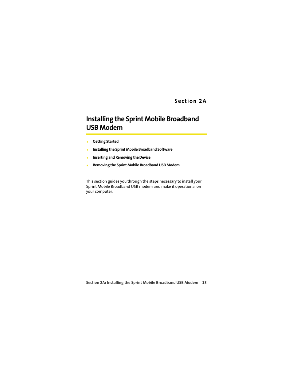 Installing the sprint mobile broadband usb modem | Sprint Nextel U727 User Manual | Page 21 / 183