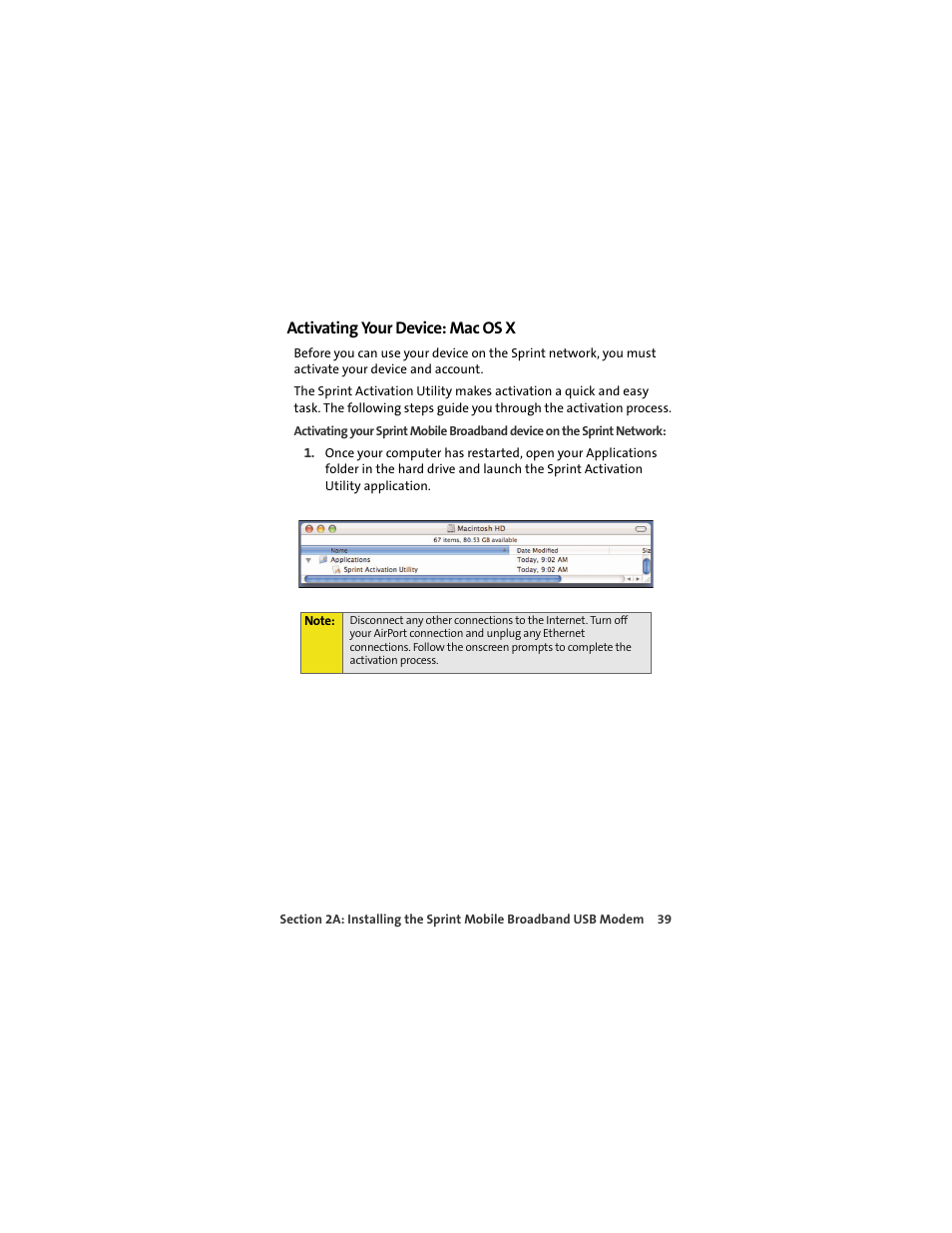 Activating your device: mac os x | Sprint Nextel U727 User Manual | Page 47 / 183