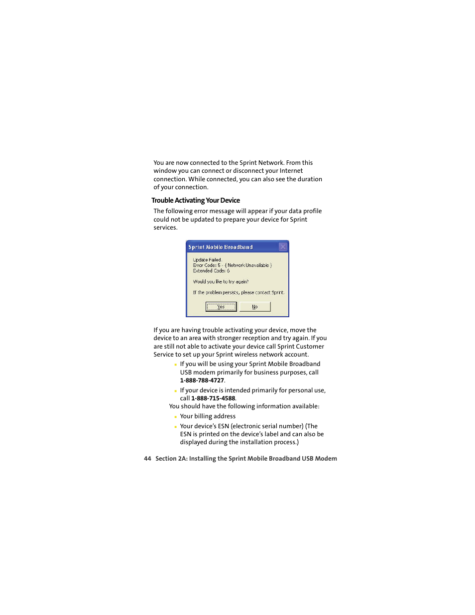 Trouble activating your device | Sprint Nextel U727 User Manual | Page 52 / 183