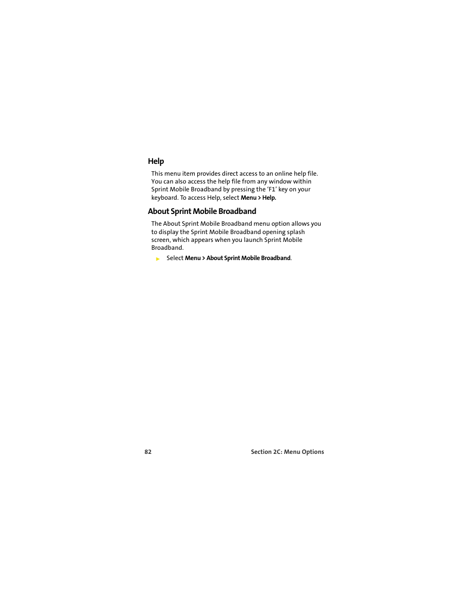 Help, About sprint mobile broadband | Sprint Nextel U727 User Manual | Page 90 / 183