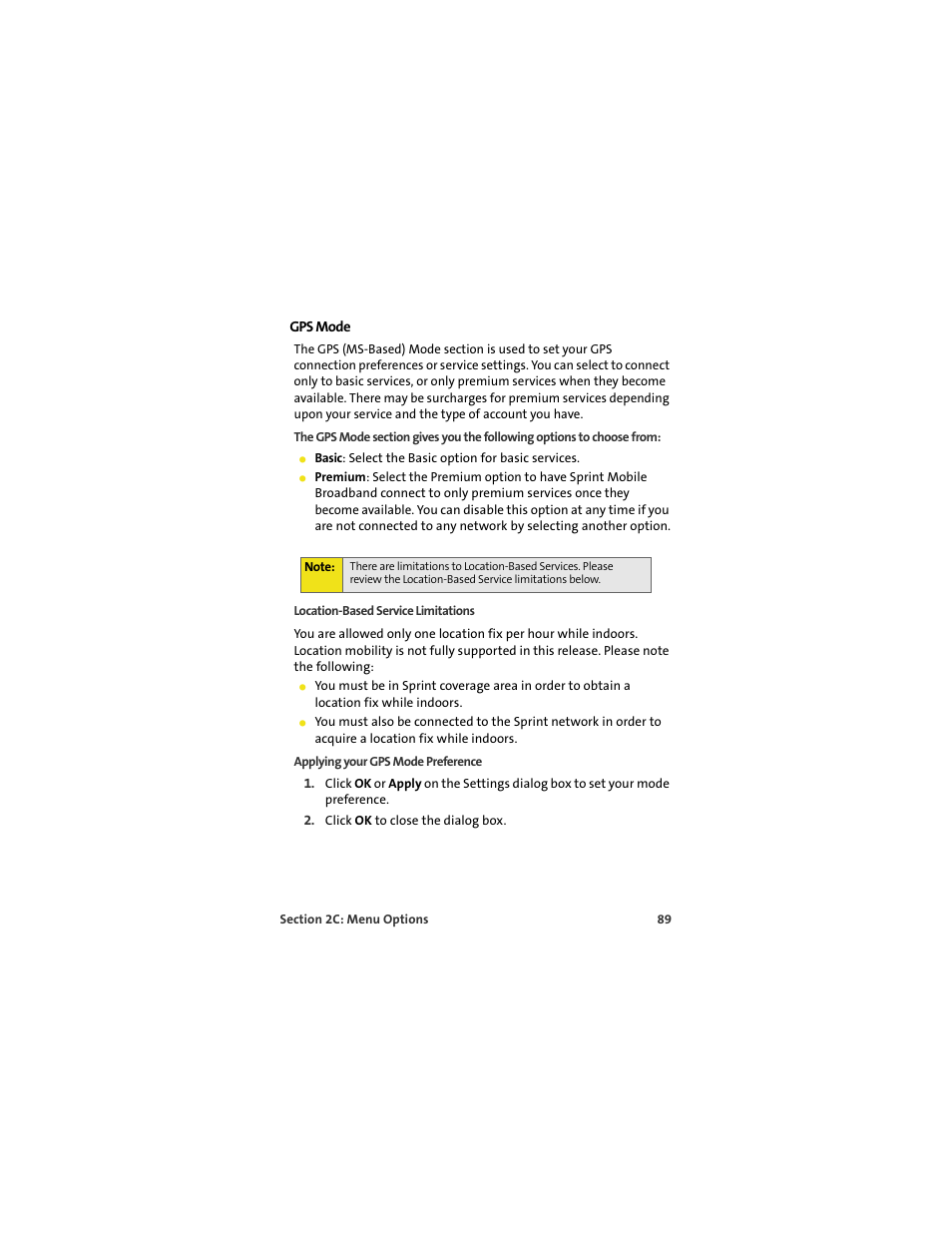 Gps mode | Sprint Nextel U727 User Manual | Page 97 / 183