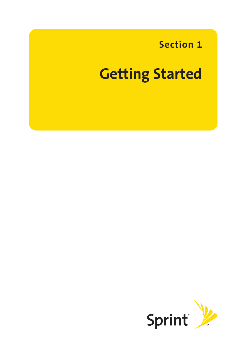 Section 1: getting started, Getting started | Sprint Nextel SPRINT PCS VISIO SCP-7000 User Manual | Page 17 / 254