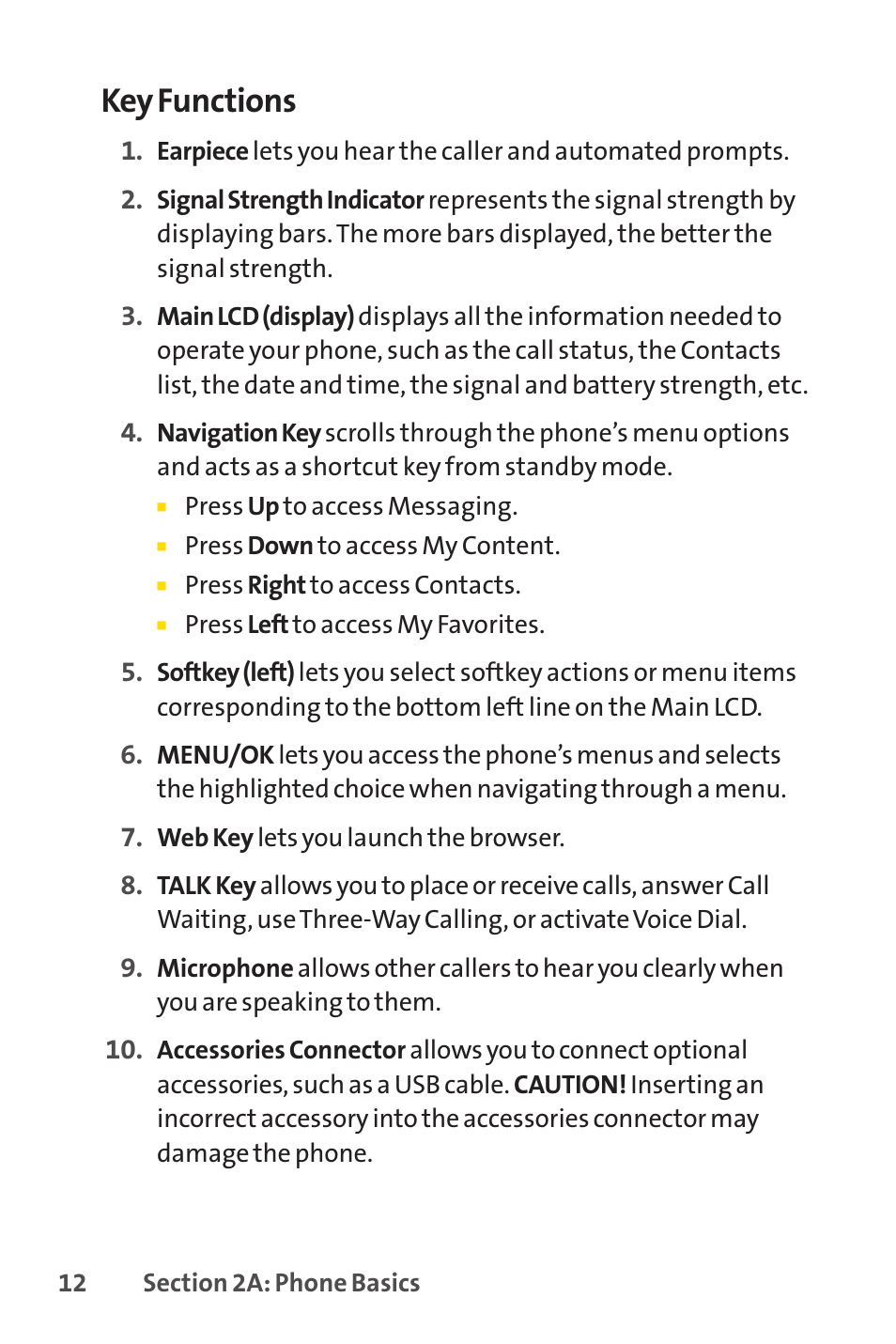 Key functions | Sprint Nextel SPRINT PCS VISIO SCP-7000 User Manual | Page 28 / 254