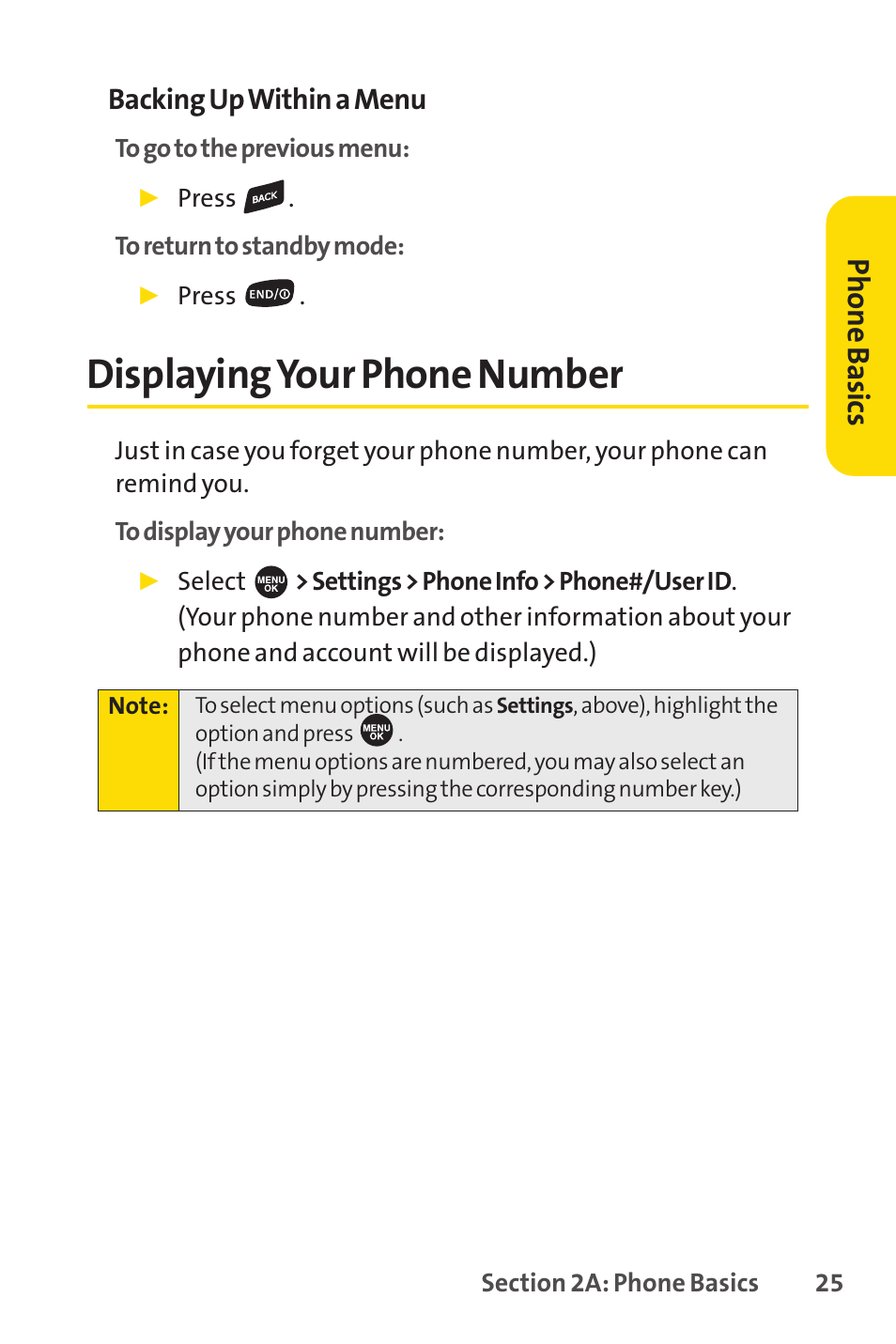 Displaying your phone number, Displayingyour phone number, Ph on e b as ics | Sprint Nextel SPRINT PCS VISIO SCP-7000 User Manual | Page 41 / 254