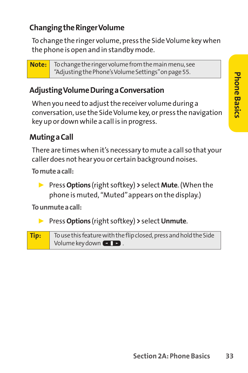 Ph on e b as ics | Sprint Nextel SPRINT PCS VISIO SCP-7000 User Manual | Page 49 / 254