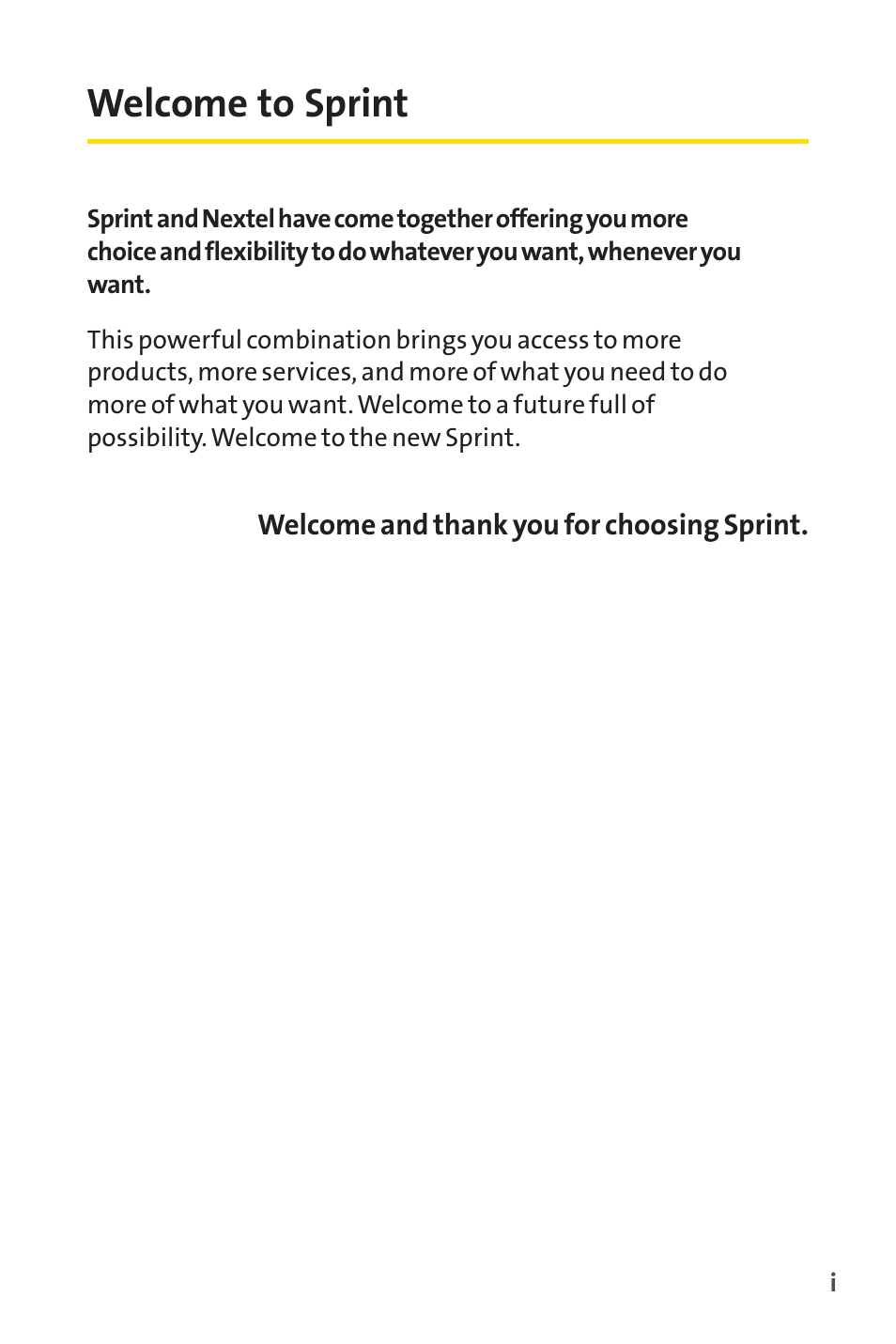 Sanyo scp-7000 user guide, Welcome to sprint | Sprint Nextel SPRINT PCS VISIO SCP-7000 User Manual | Page 7 / 254