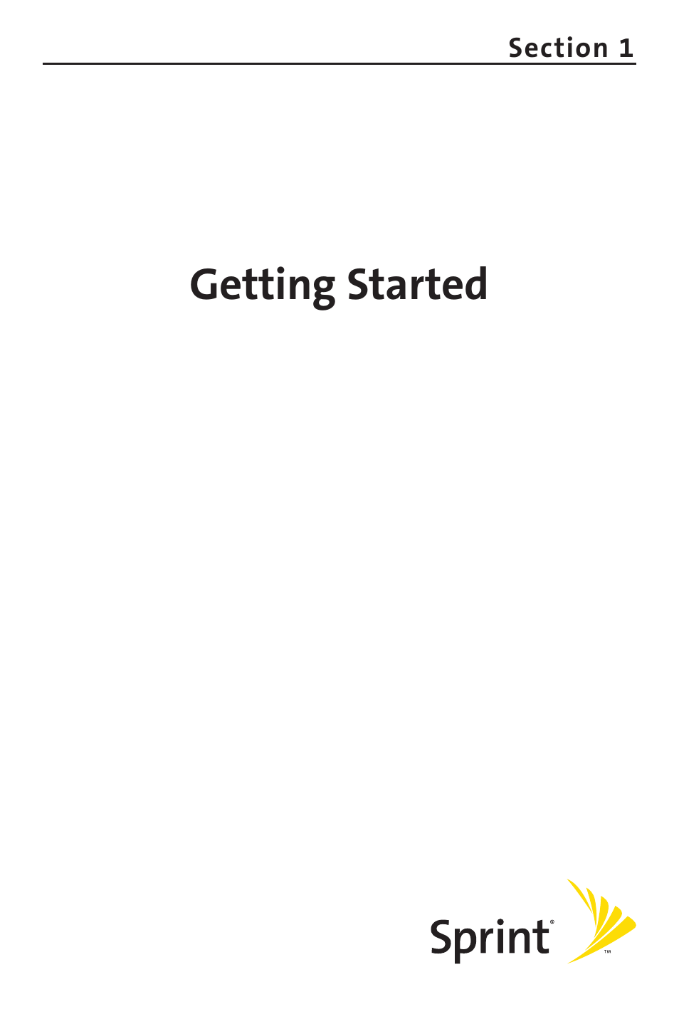 Getting started, Section 1: getting started | Sprint Nextel MM-7500 User Manual | Page 11 / 345