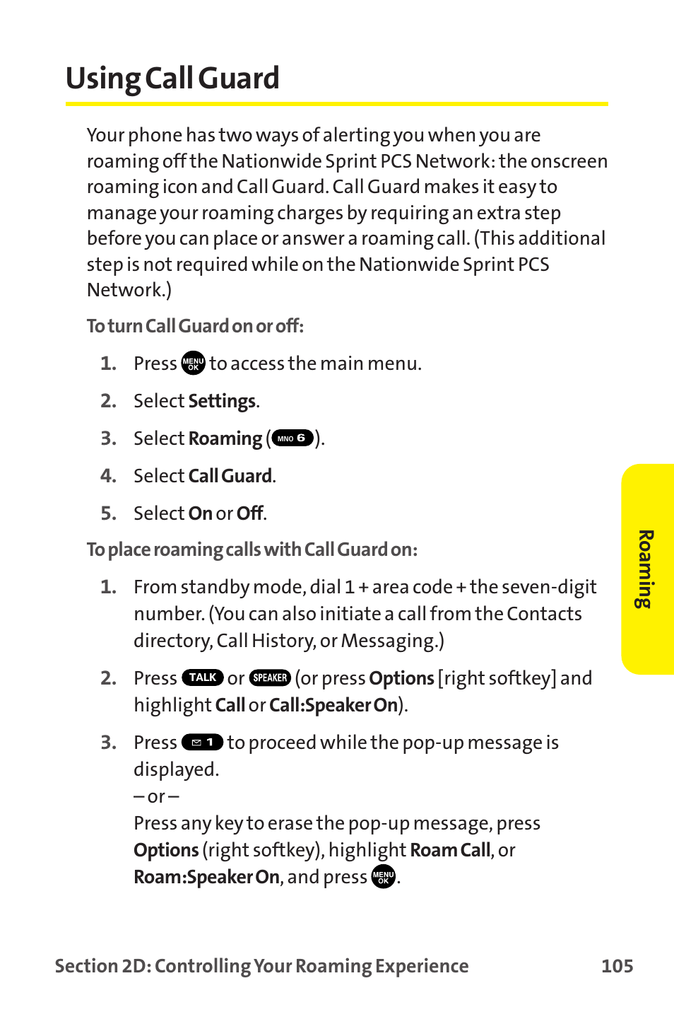 Using call guard | Sprint Nextel MM-7500 User Manual | Page 115 / 345