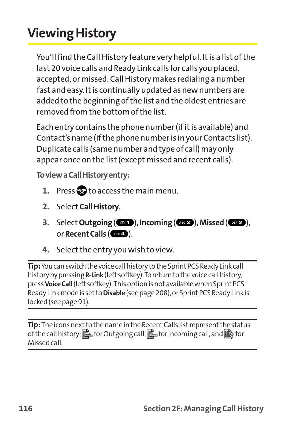 Viewing history | Sprint Nextel MM-7500 User Manual | Page 126 / 345