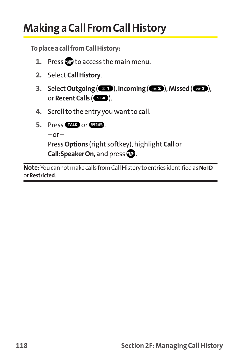 Making a call from call history | Sprint Nextel MM-7500 User Manual | Page 128 / 345