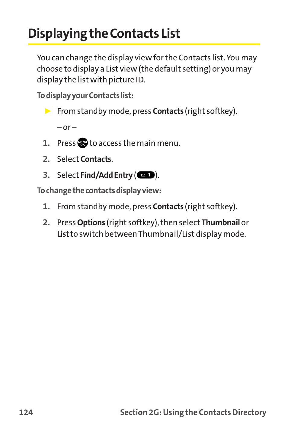 Displaying the contacts list | Sprint Nextel MM-7500 User Manual | Page 134 / 345