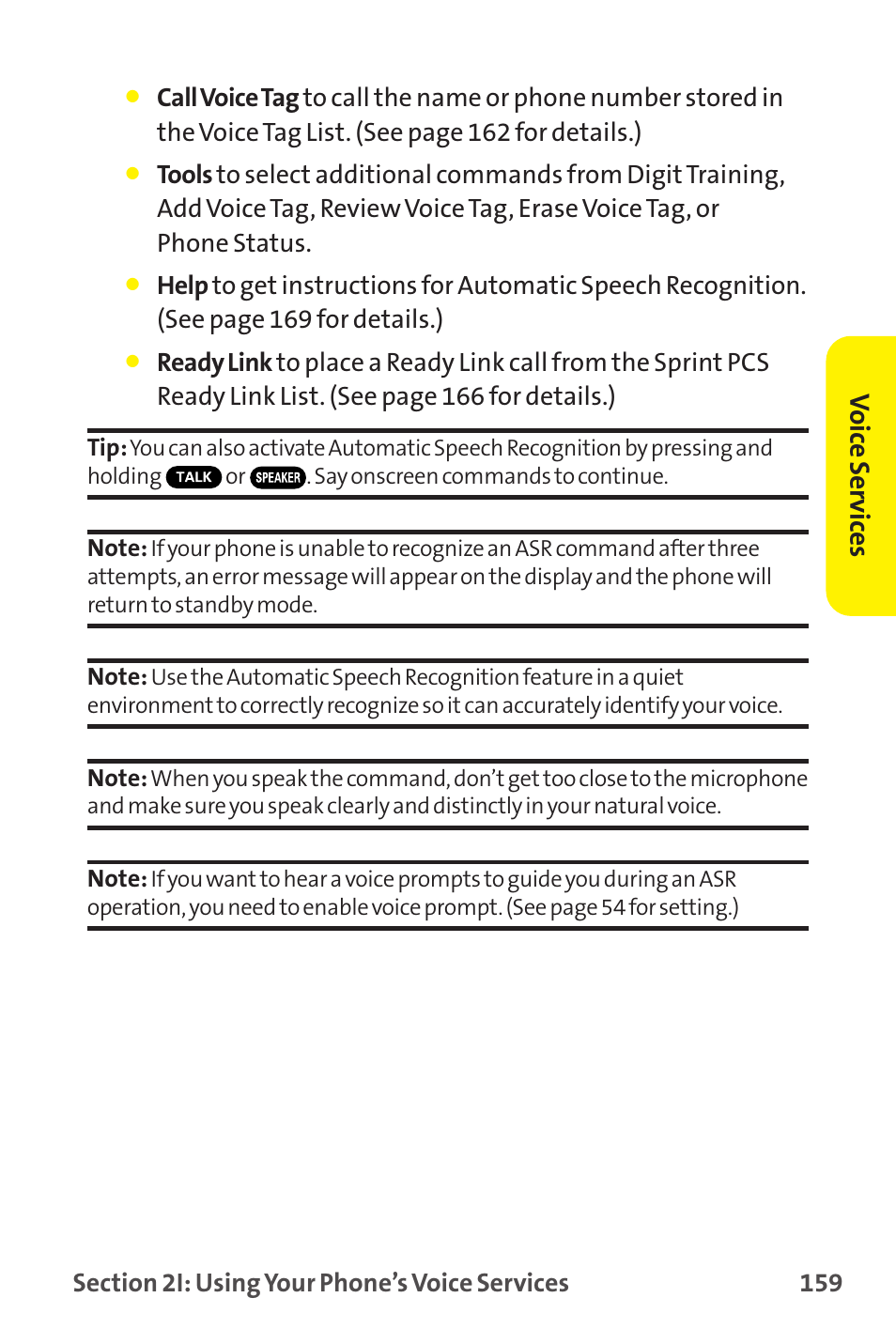 Vo ice ser vices | Sprint Nextel MM-7500 User Manual | Page 169 / 345