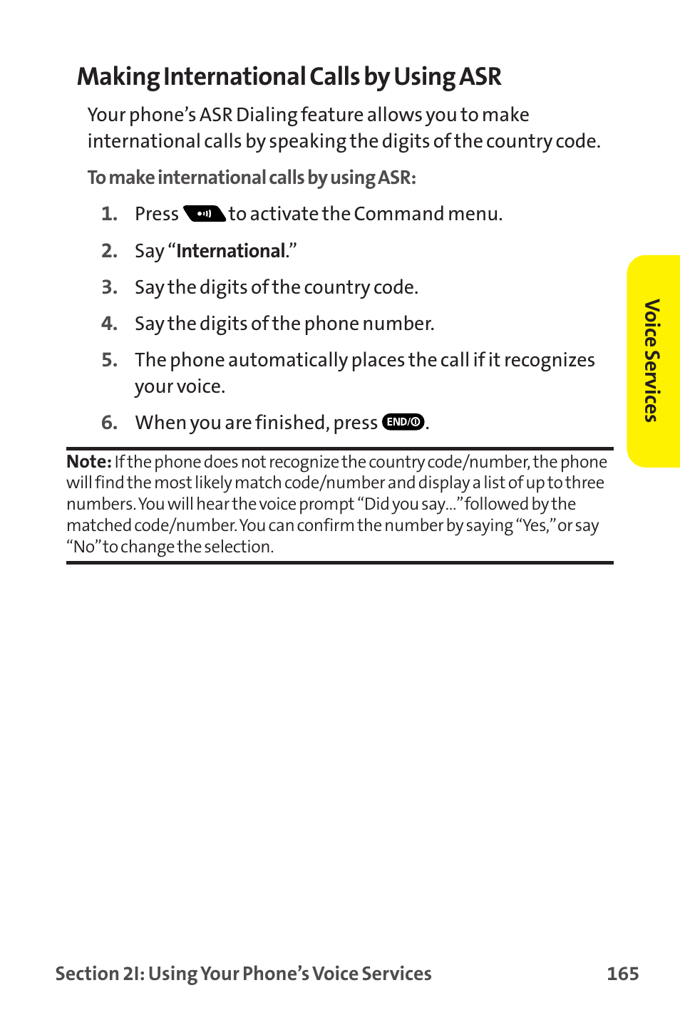 Making international calls by using asr | Sprint Nextel MM-7500 User Manual | Page 175 / 345