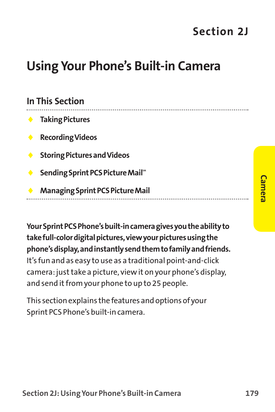 Using your phone’s built-in camera, 2j. using your phone’s built-in camera | Sprint Nextel MM-7500 User Manual | Page 189 / 345