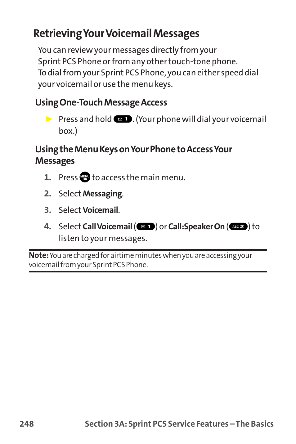 Retrievingyour voicemail messages | Sprint Nextel MM-7500 User Manual | Page 258 / 345