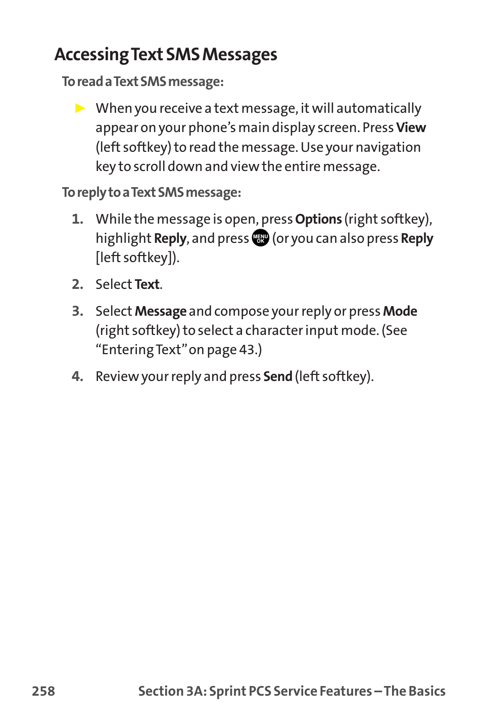 Accessingtext sms messages | Sprint Nextel MM-7500 User Manual | Page 268 / 345