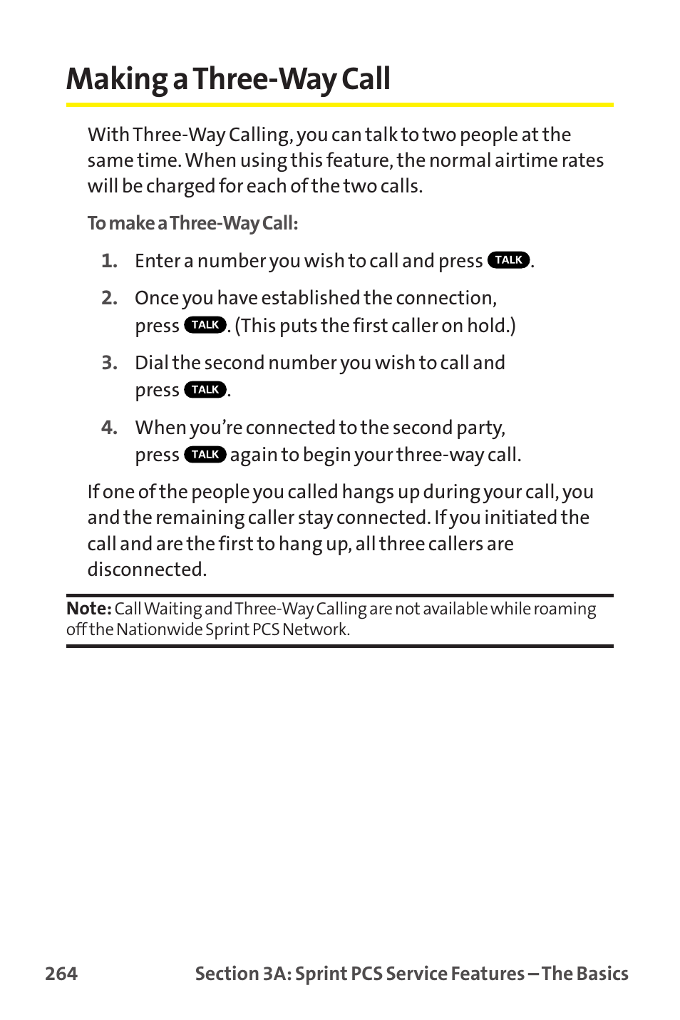 Making a three-way call | Sprint Nextel MM-7500 User Manual | Page 274 / 345
