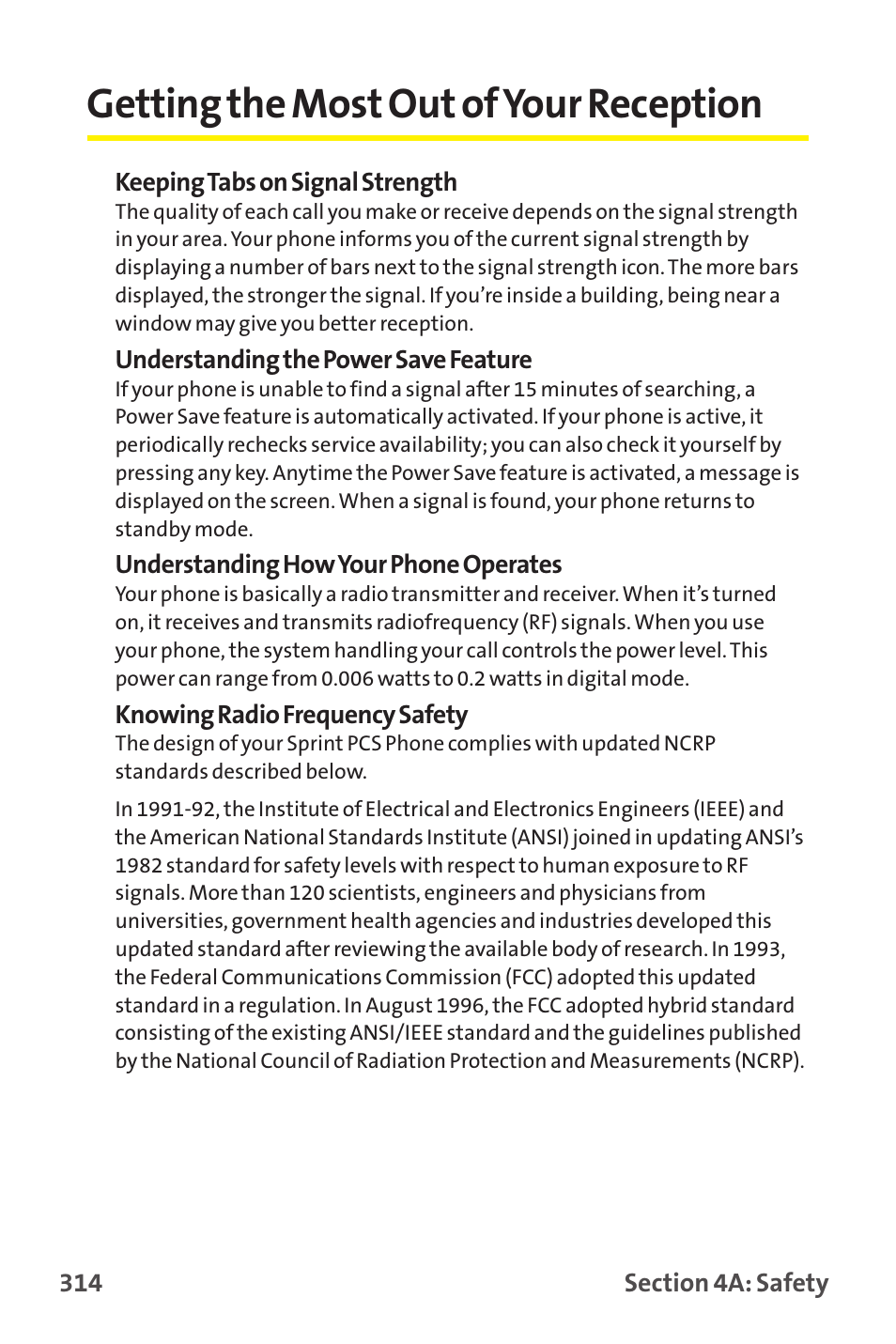 Getting the most out of your reception | Sprint Nextel MM-7500 User Manual | Page 324 / 345