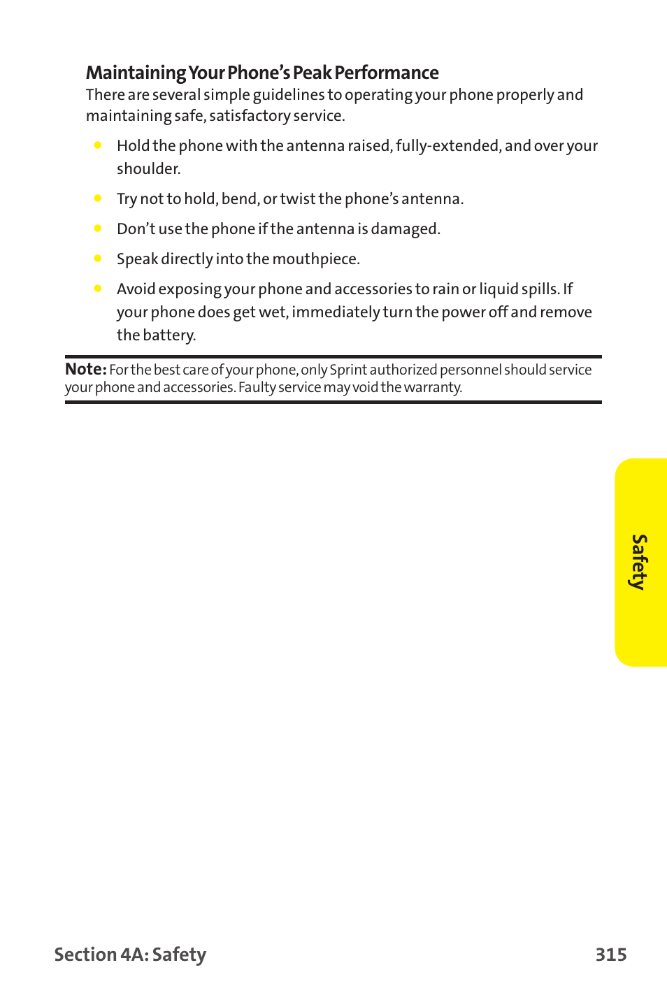 Saf ety | Sprint Nextel MM-7500 User Manual | Page 325 / 345