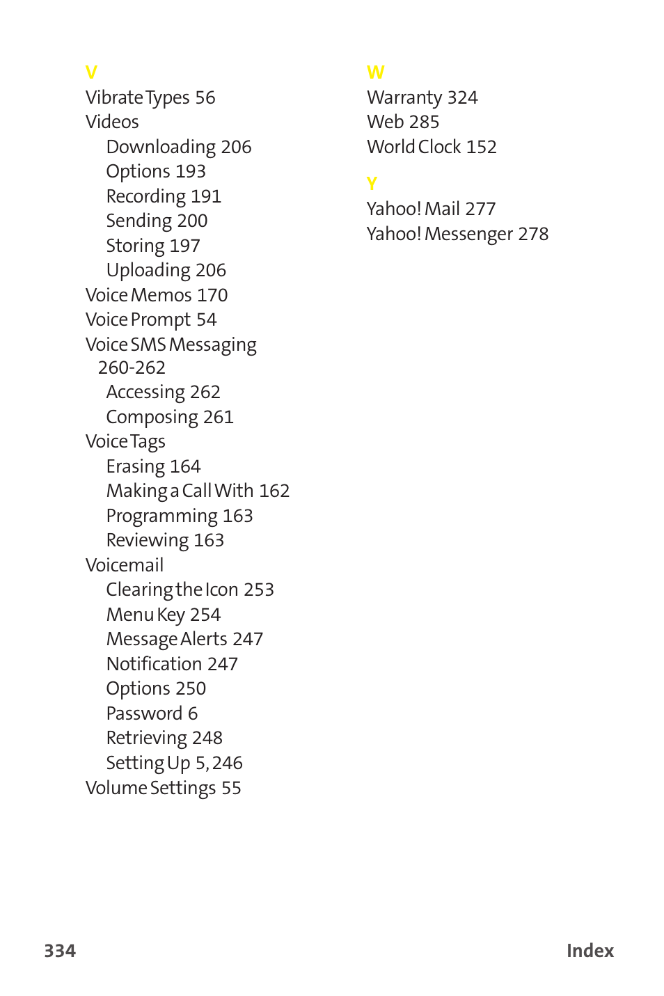 And voice sms messaging | Sprint Nextel MM-7500 User Manual | Page 344 / 345