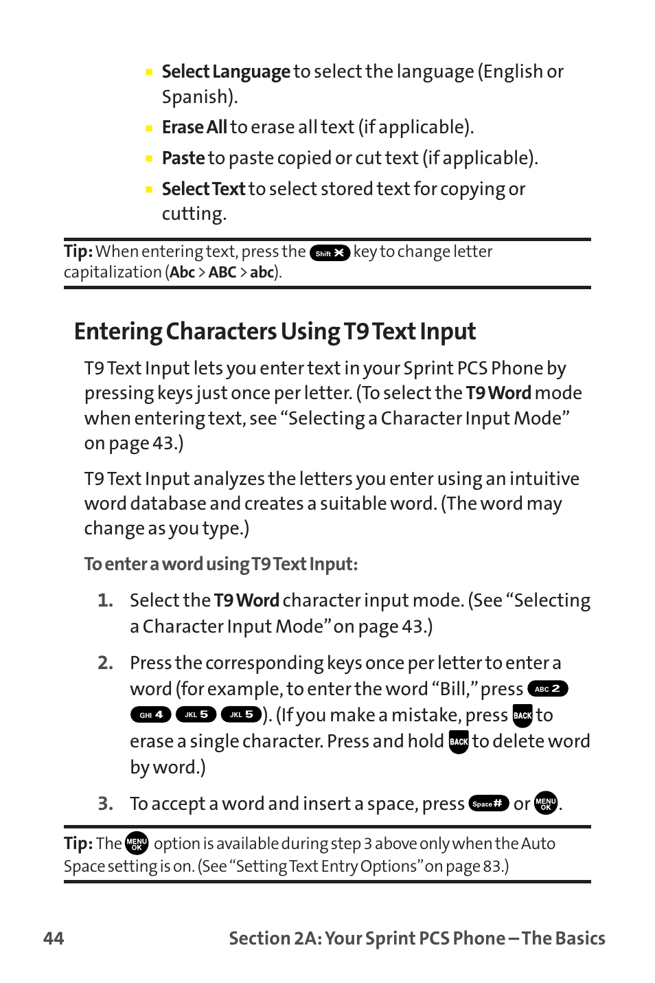 Entering characters using t9text input | Sprint Nextel MM-7500 User Manual | Page 54 / 345
