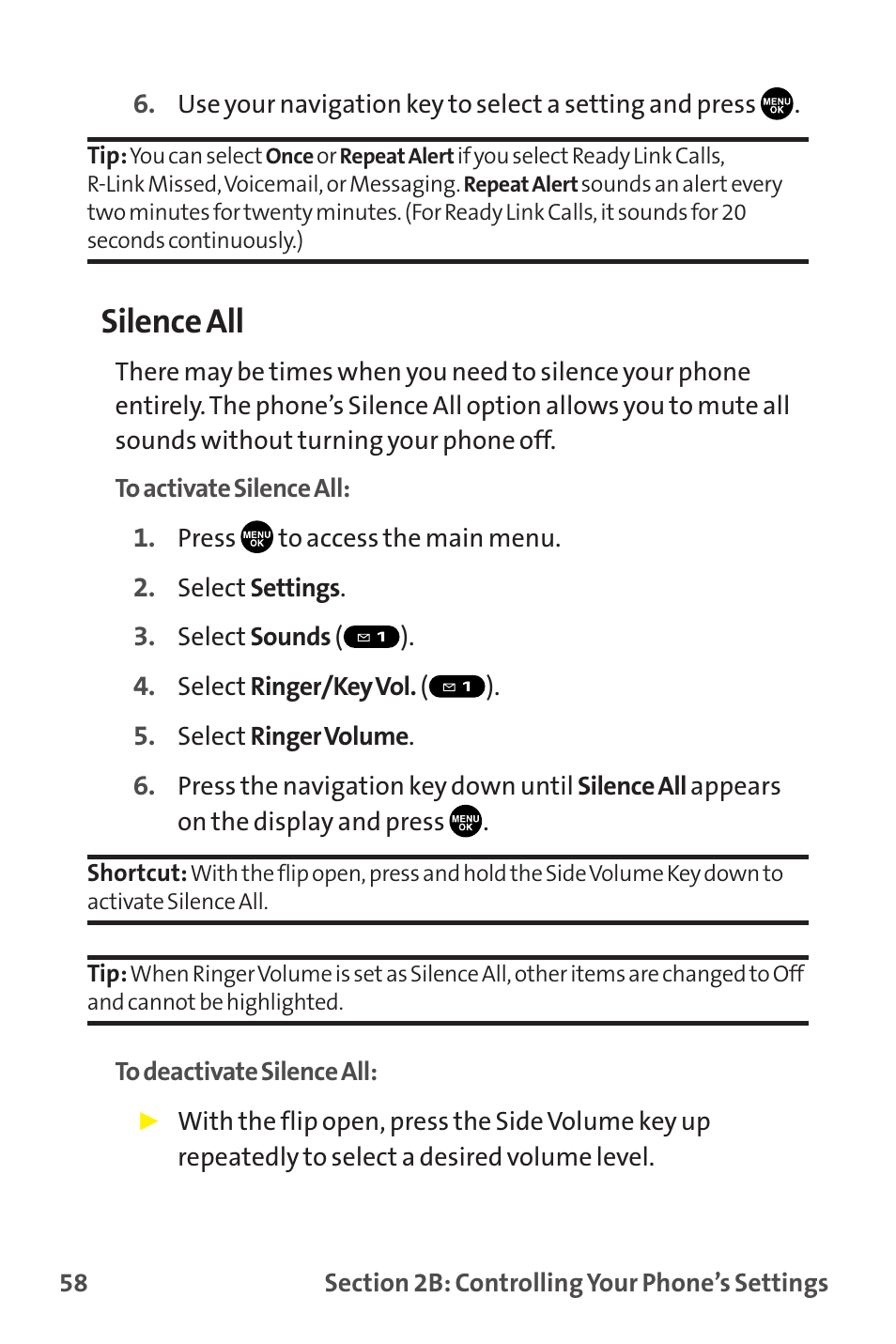 Silence all | Sprint Nextel MM-7500 User Manual | Page 68 / 345