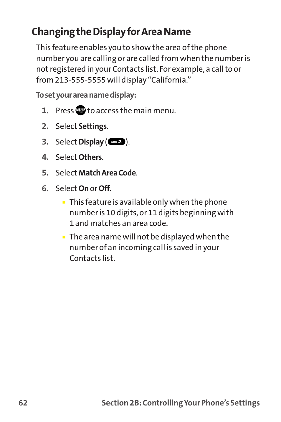Changing the display for area name | Sprint Nextel MM-7500 User Manual | Page 72 / 345