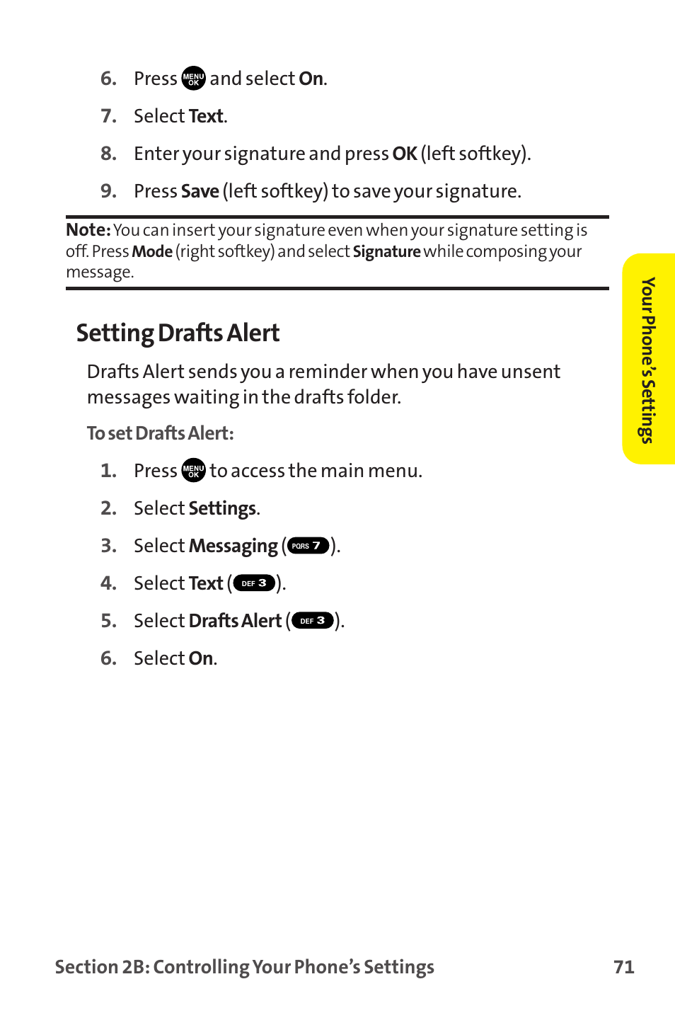 Setting drafts alert | Sprint Nextel MM-7500 User Manual | Page 81 / 345