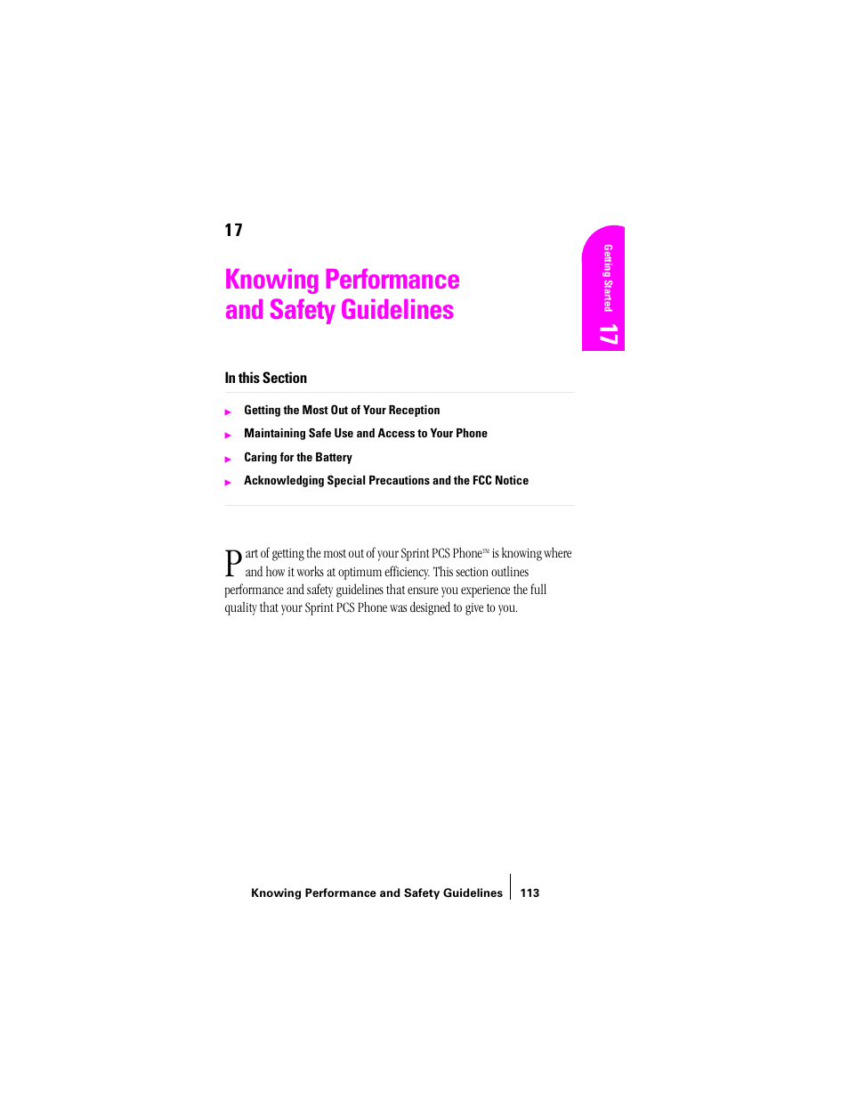 Knowing performance and safety guidelines | Sprint Nextel SPH-N200 User Manual | Page 115 / 152