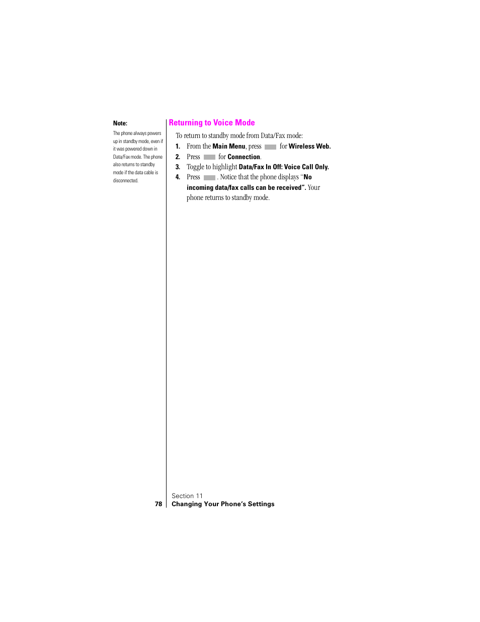 Returning to voice mode | Sprint Nextel SPH-N200 User Manual | Page 80 / 152