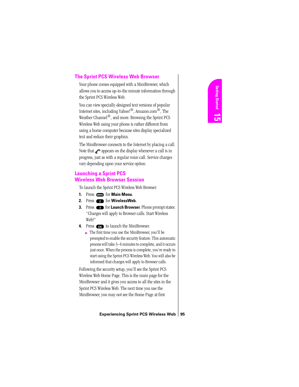 The sprint pcs wireless web browser | Sprint Nextel SPH-N200 User Manual | Page 97 / 152