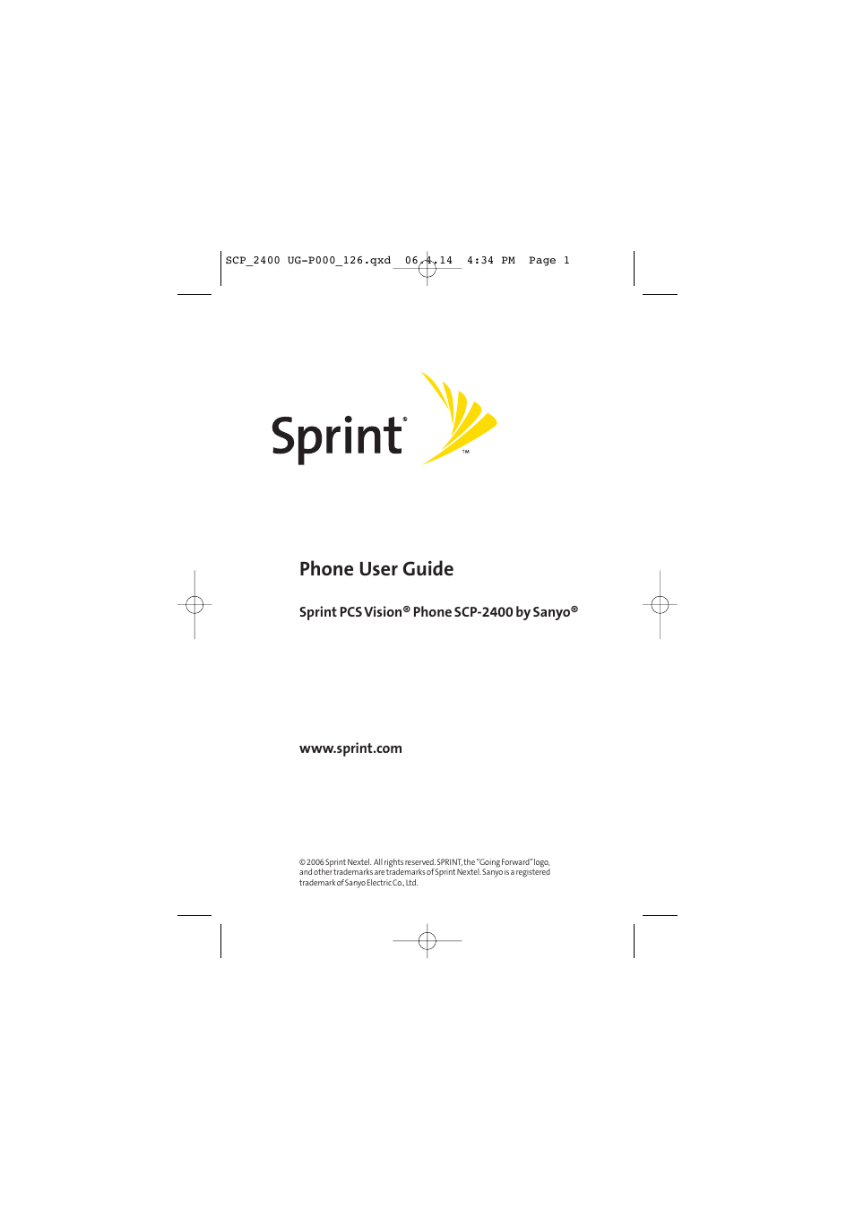 Sprint Nextel SPRINT PCS VISION SCP-2400 User Manual | 256 pages