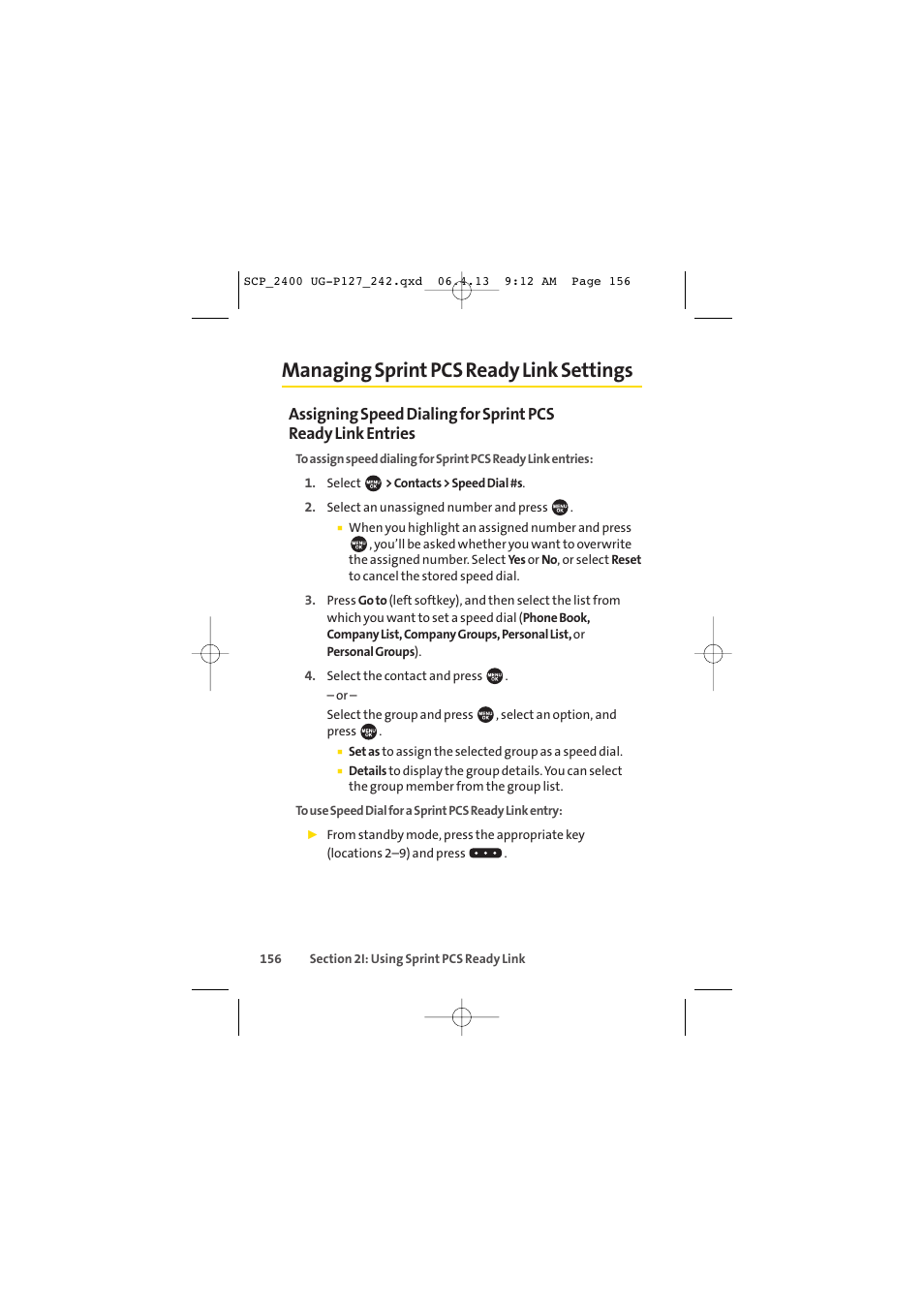 Managing sprint pcs ready link settings | Sprint Nextel SPRINT PCS VISION SCP-2400 User Manual | Page 172 / 256