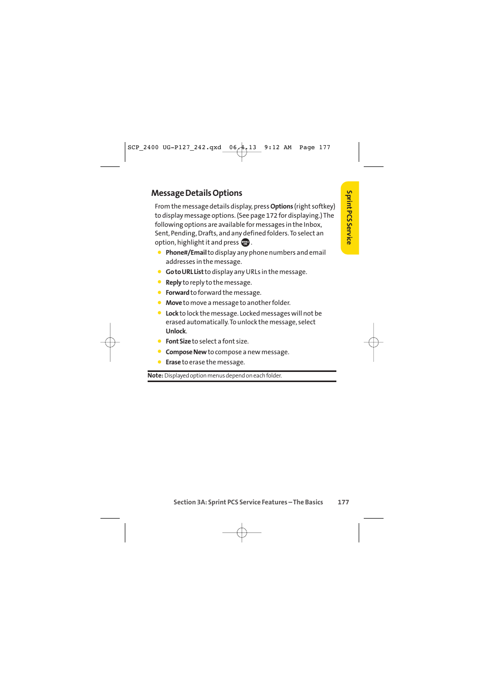 Message details options | Sprint Nextel SPRINT PCS VISION SCP-2400 User Manual | Page 193 / 256